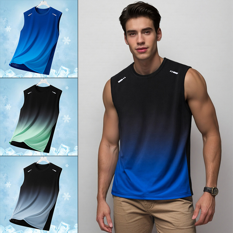 Sleeveless Undershirt - Débardeur de sport dégradé pour homme,
