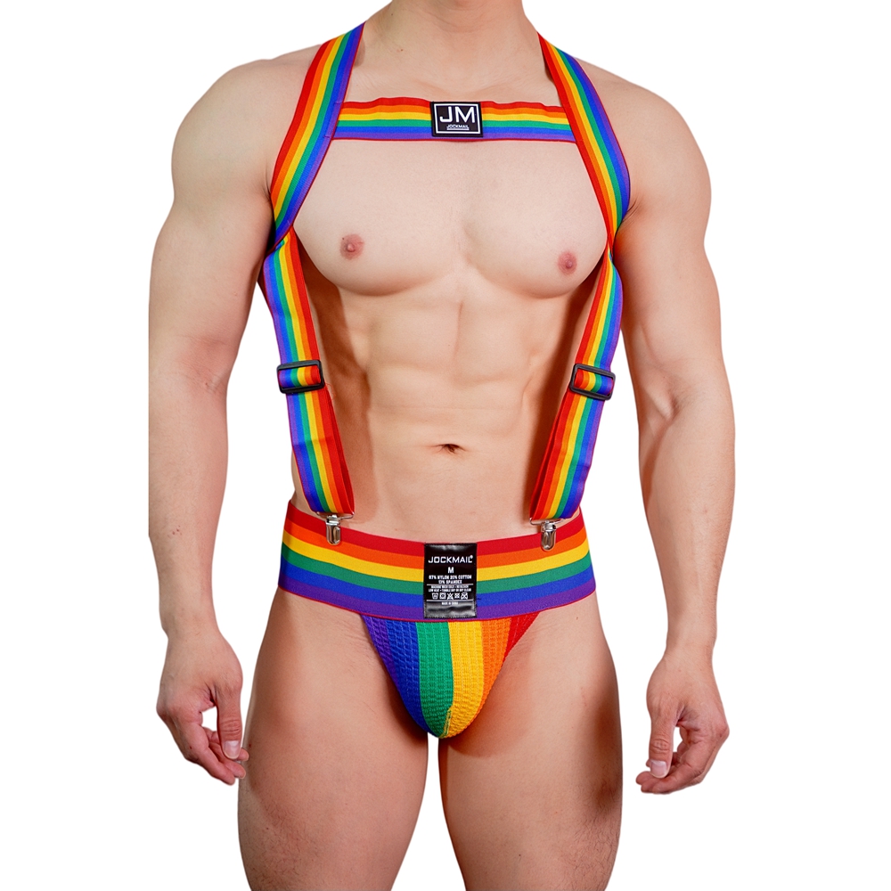 Jockstrap Athletic - JOCKMAIL Harnais de corps arc-en-ciel réglable