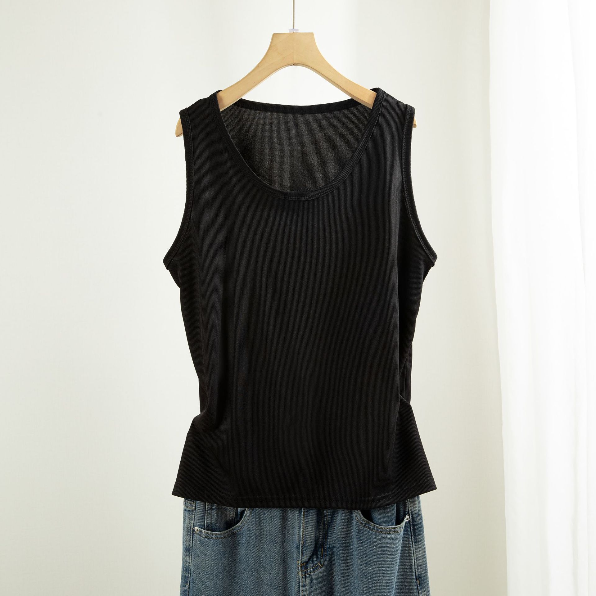 T-shirt sans manches à col ron - Tank Top Ribbed avis et prix