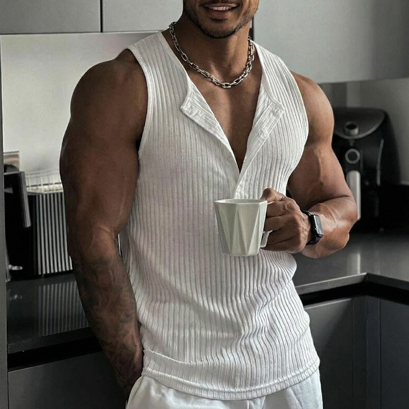 Débardeur Sportif Couleur Unie - Tank Top Ribbed avis et prix
